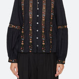 Kaiya Floral L/Slv Top Black