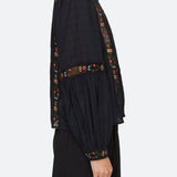 Kaiya Floral L/Slv Top Black
