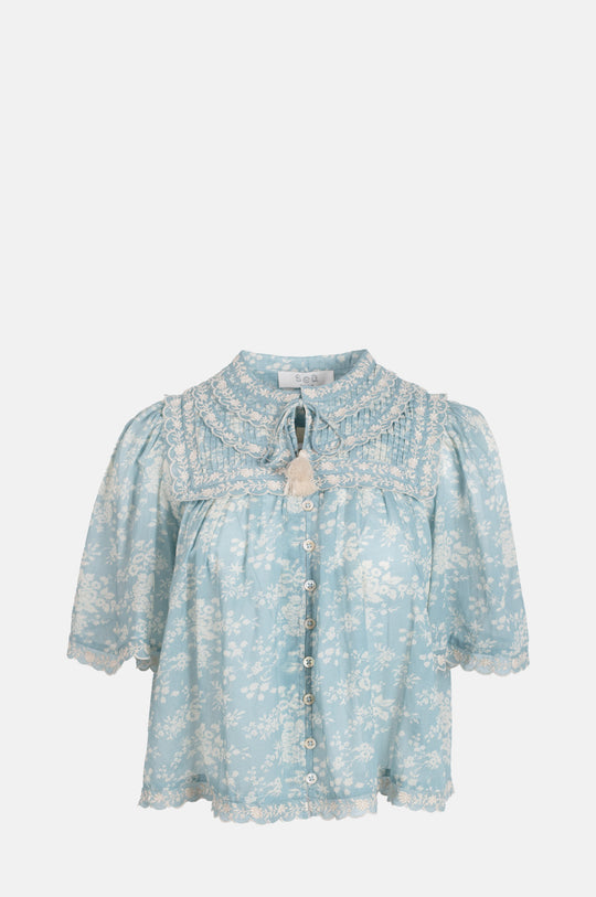 Kirsten Print Top Sky