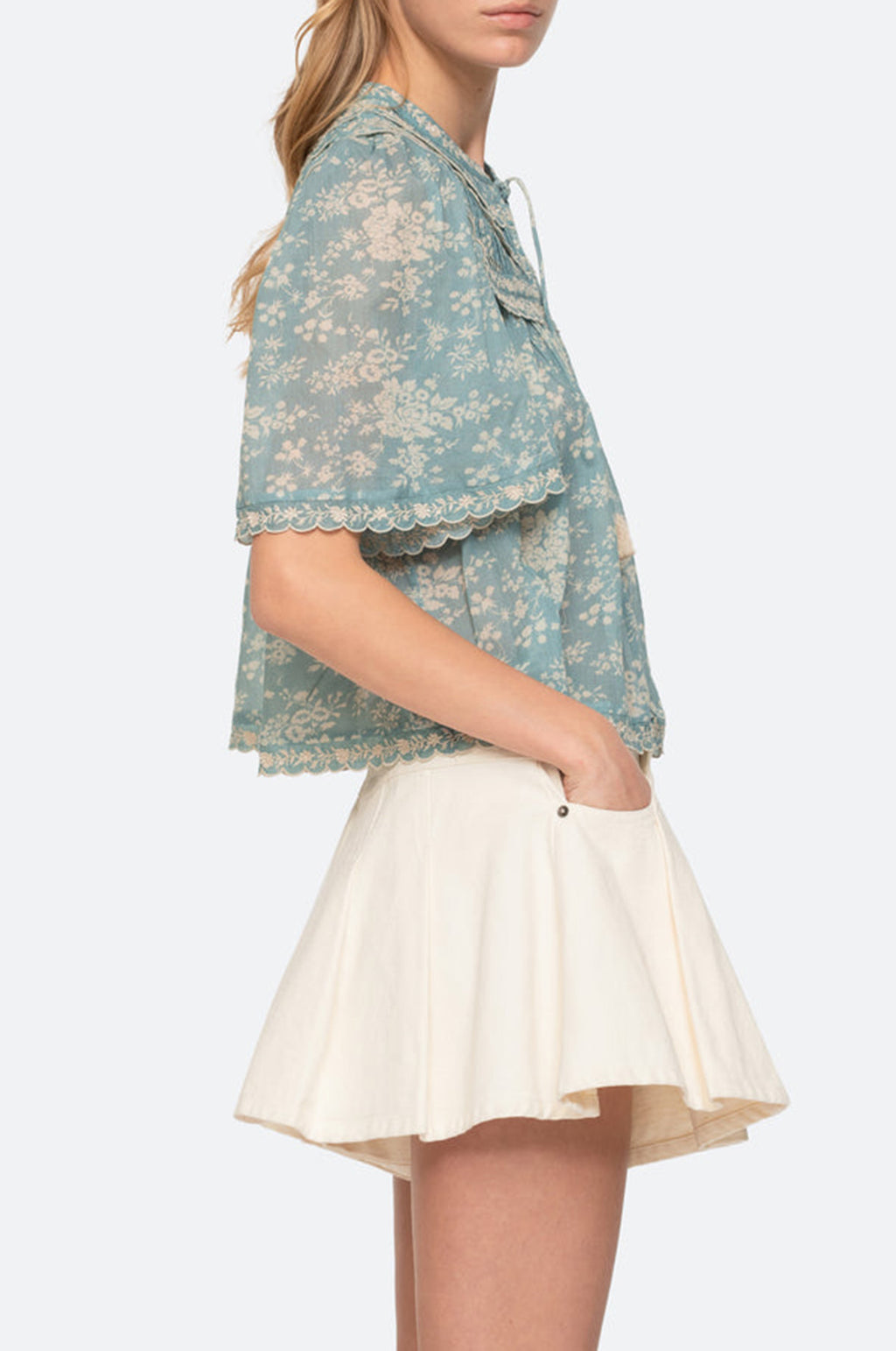 Kirsten Print Top Sky