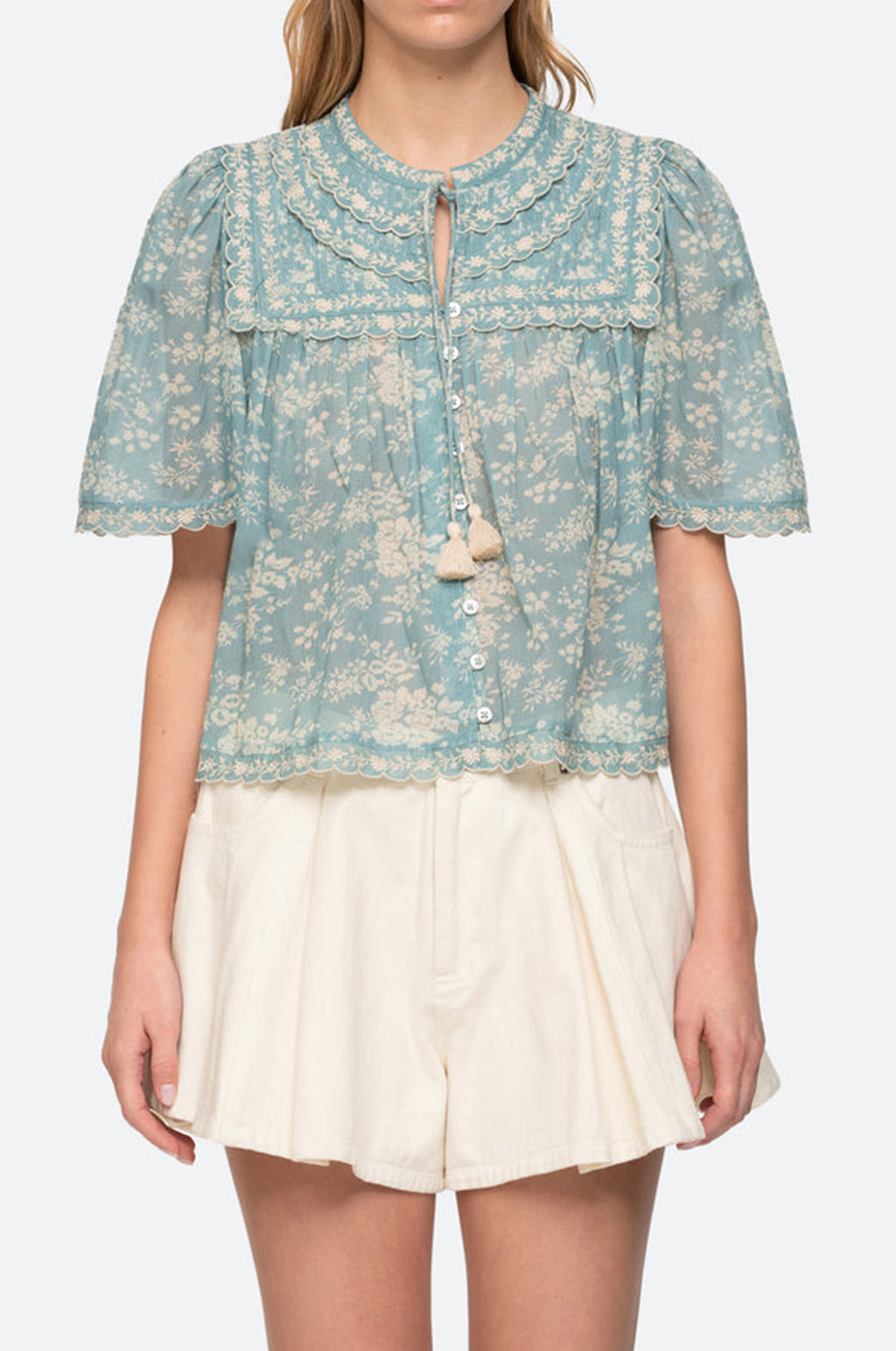 Kirsten Print Top Sky