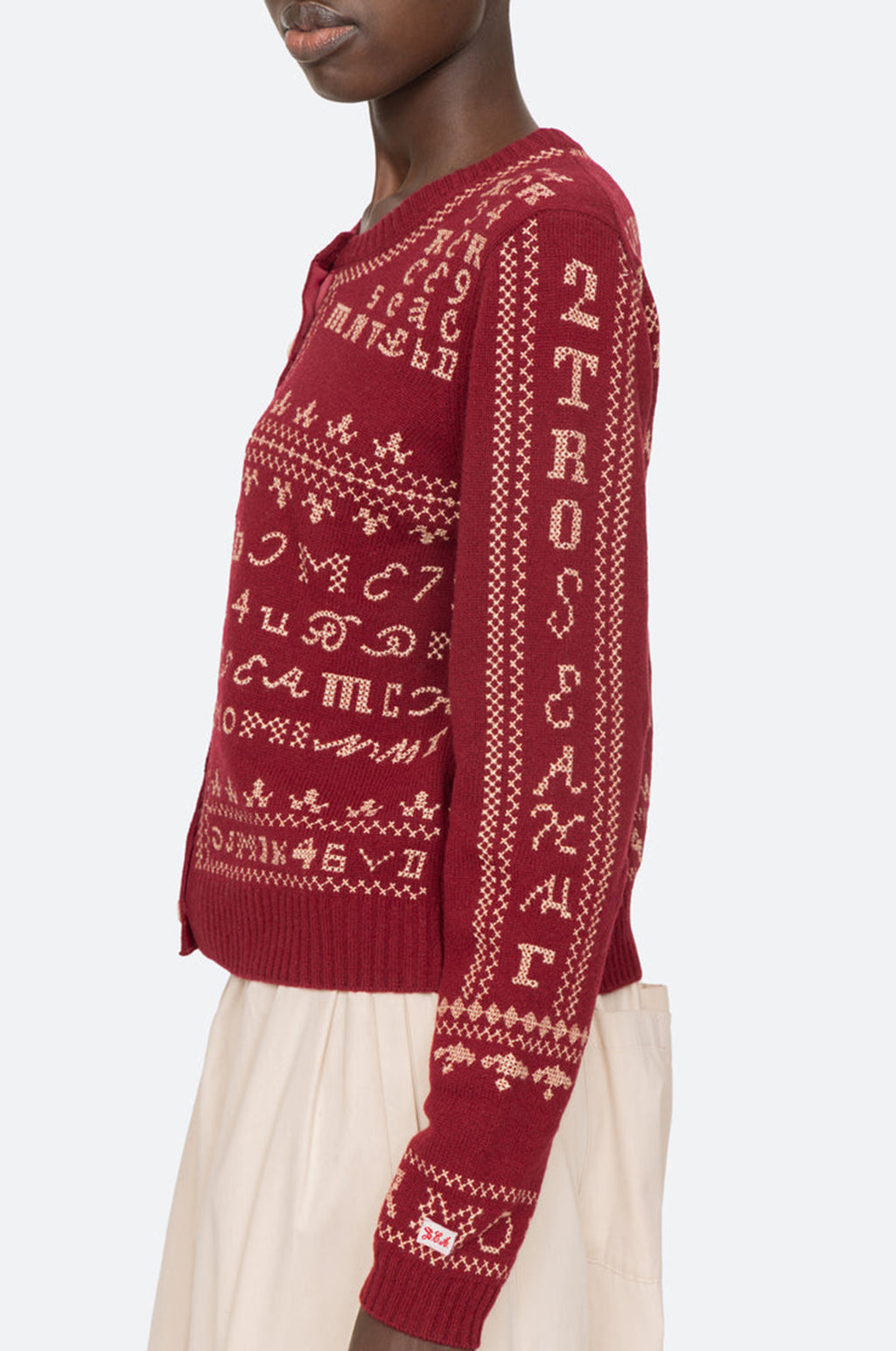 Kit Embroidery Cardigan Burgundy