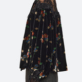 Leda Velvet L/Slv Tie Neck Top Black