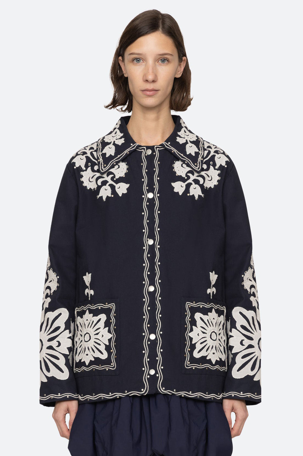 Liliana Applique Jacket Navy