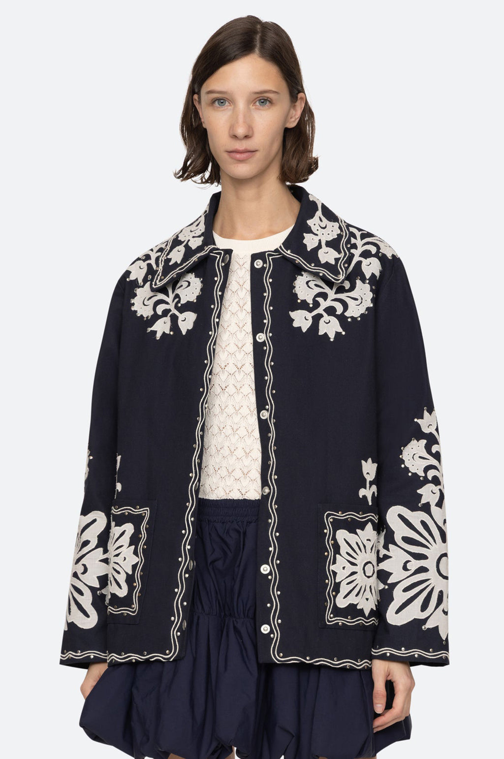 Liliana Applique Jacket Navy