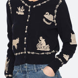 Margeurite Lace Patch L/Slv Cardigan Navy