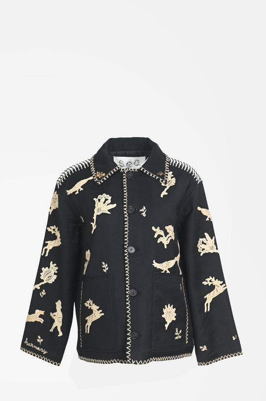 Mika Applique Jacket Black