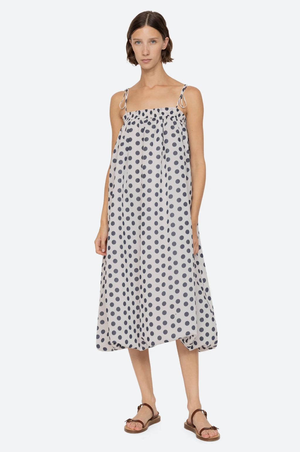 Sea New York Paulina Polka Dot Bubble Coverup Dress White.