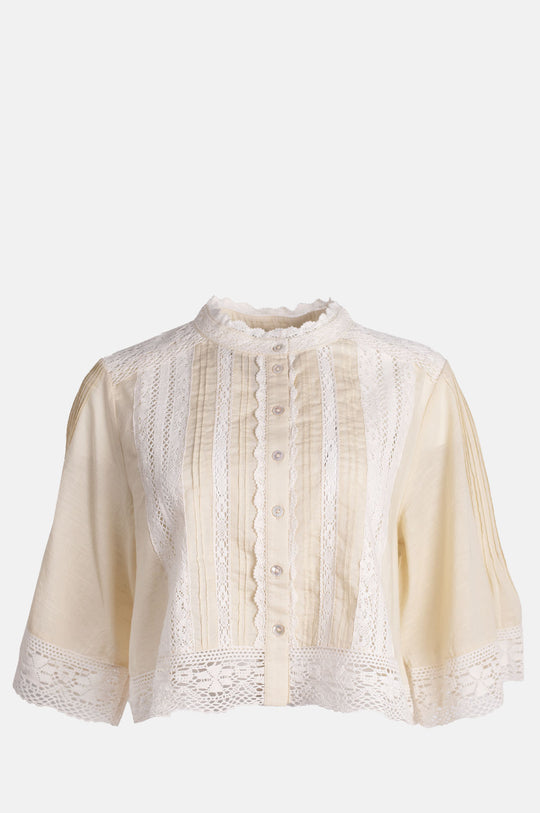 Pippa Solid S/Slv Top Cream