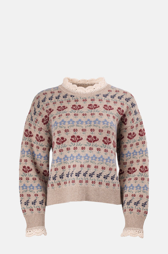 Preston Knit Crew Neck Sweater Cream