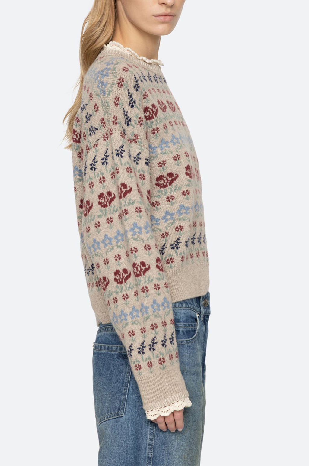 Preston Knit Crew Neck Sweater Cream