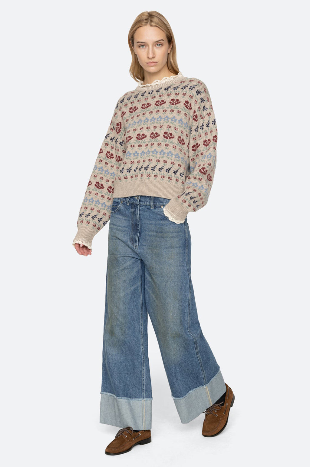 Preston Knit Crew Neck Sweater Cream