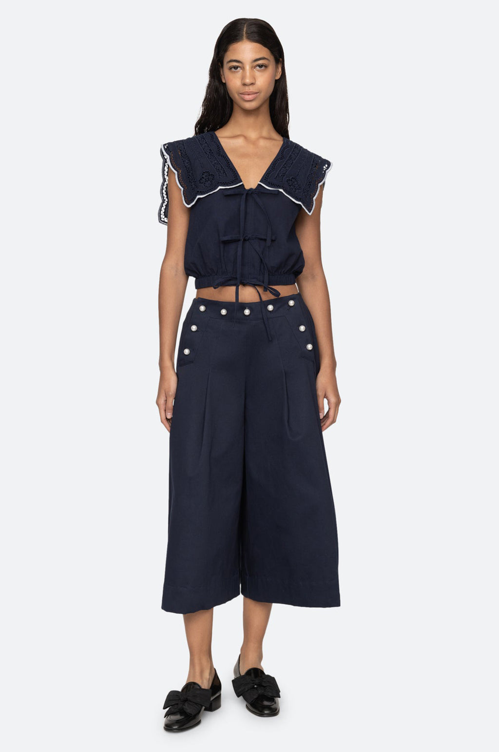 Suzette Sportswear Flare Pants Navy