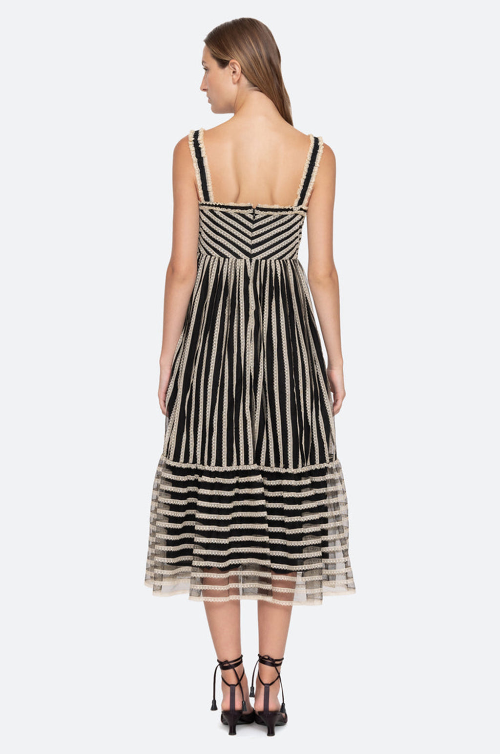 Lace stripe sale cocktail dress