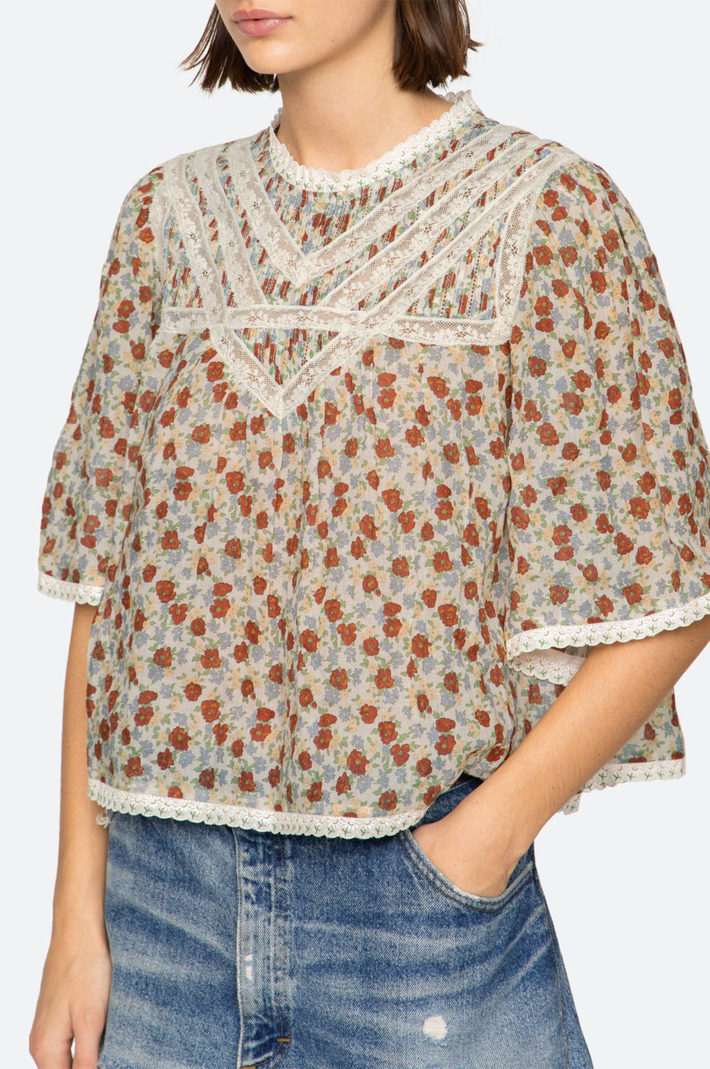 Viera Print S/Slv Blouse Multi