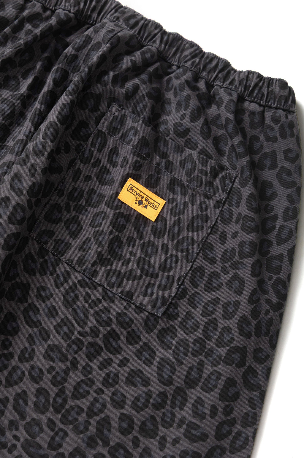 Patterned Easy Chef Pants Black Leopard