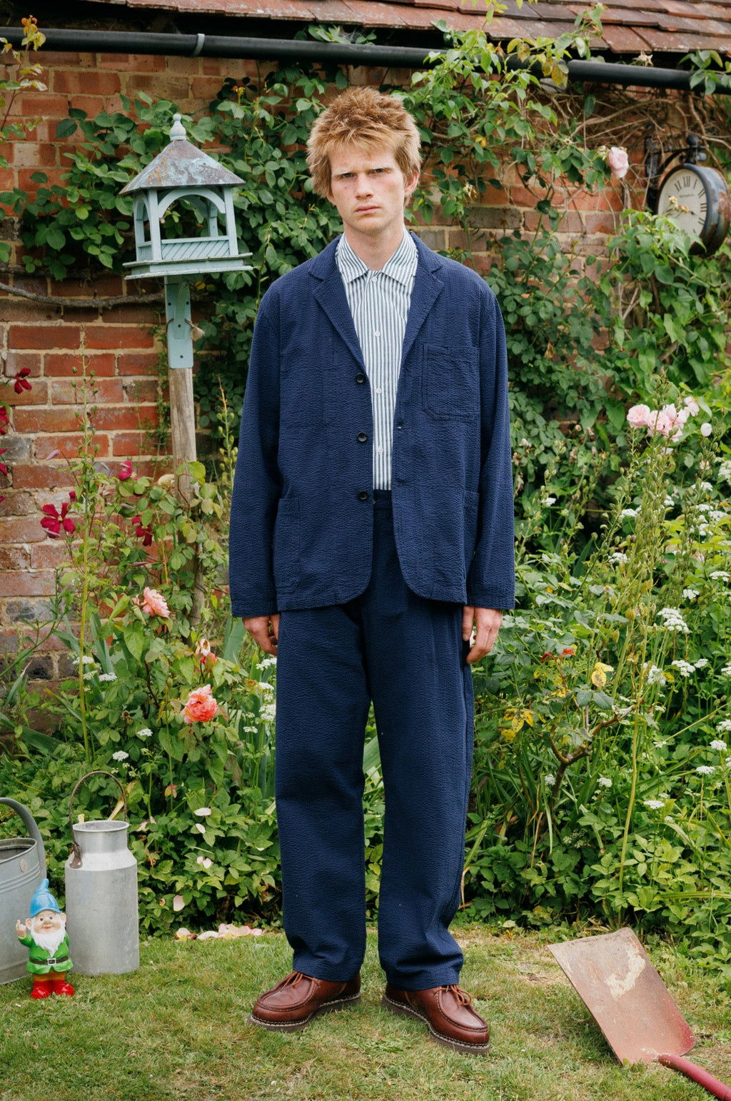 Seersucker Server Suit Jacket Dark Navy