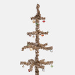 Shishi Tinsel Tree Gold with Coloured Balls 24cm.
