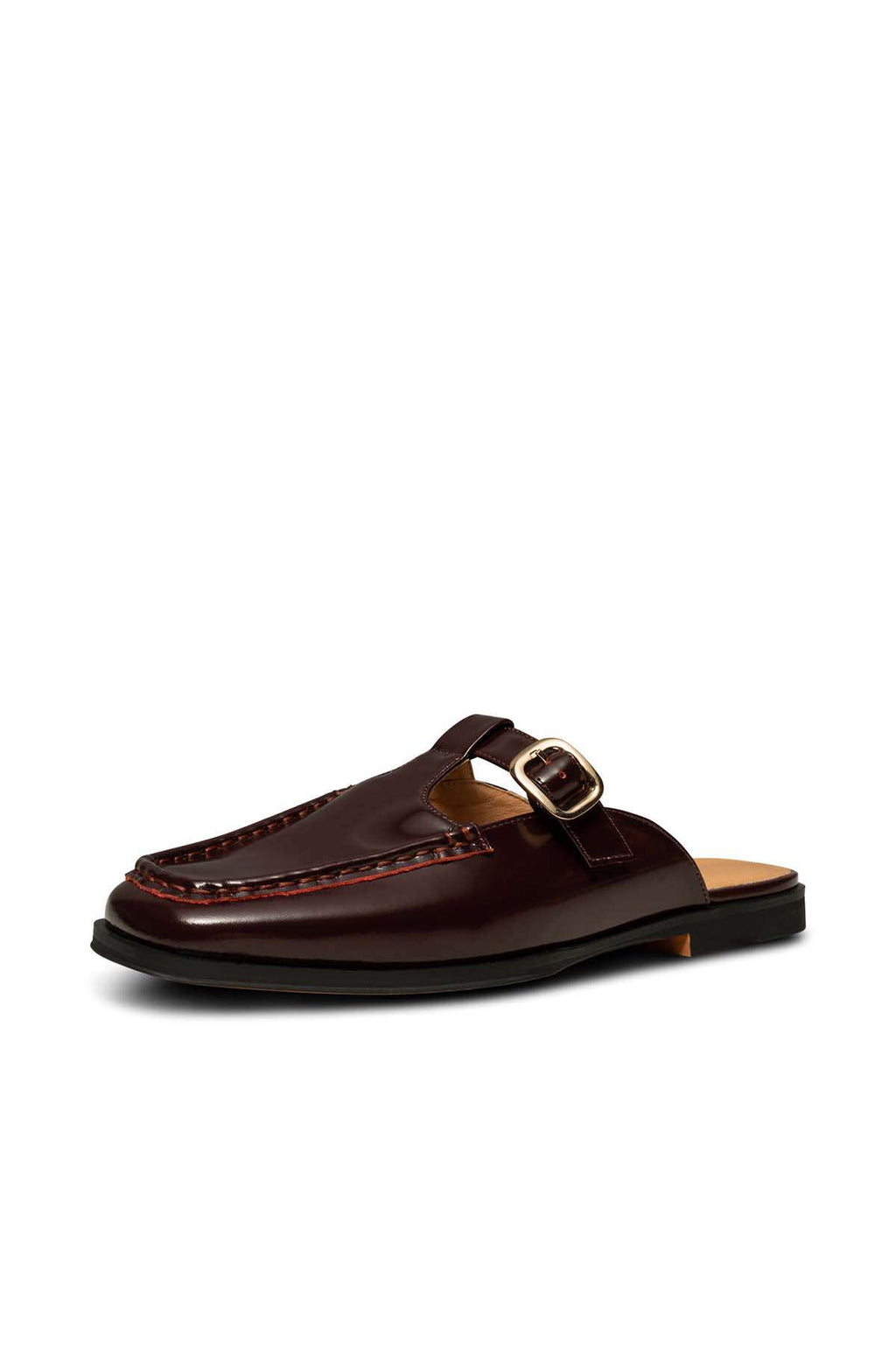 Erika Slide Leather Bordeaux High Shine