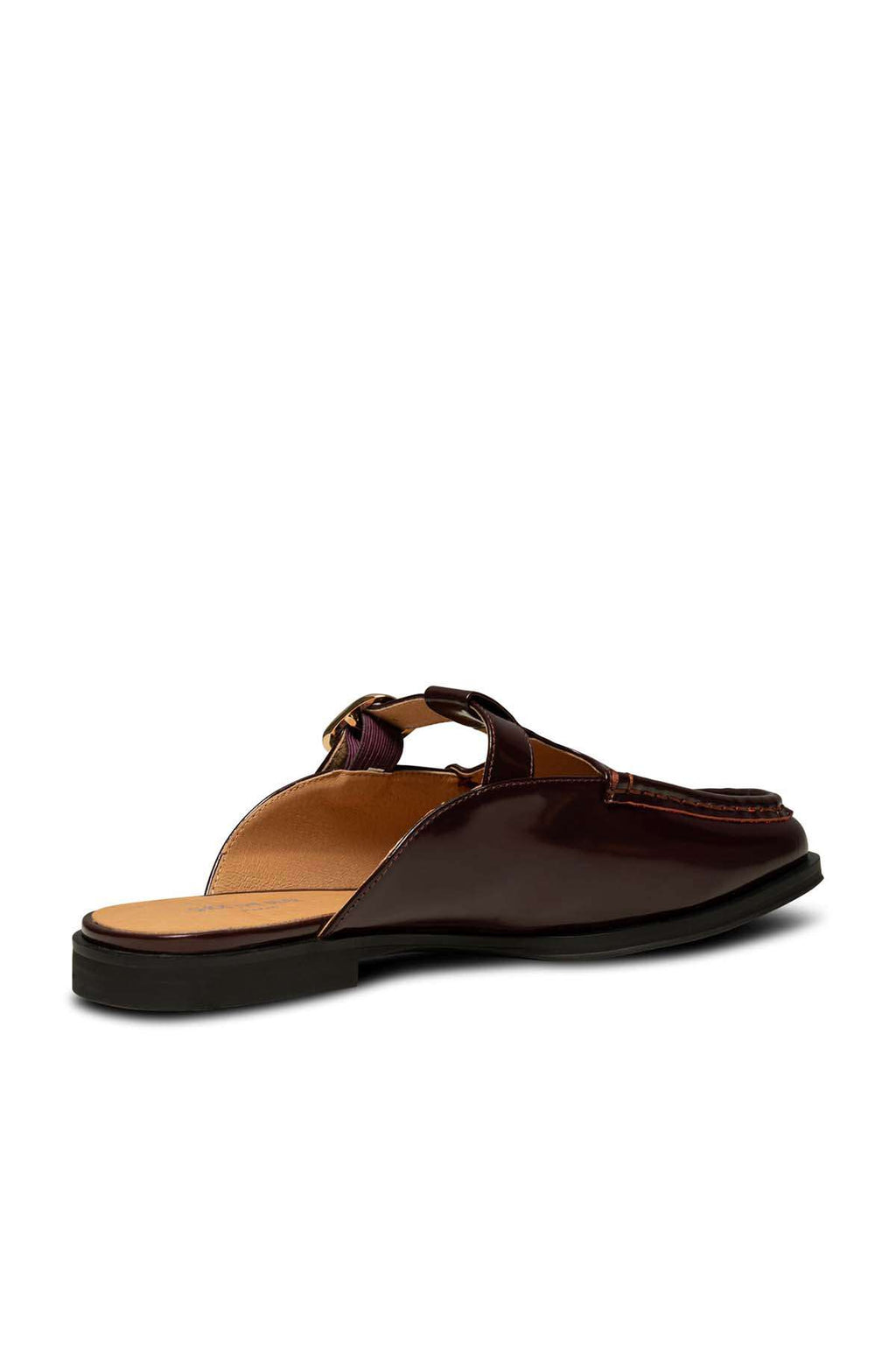 Erika Slide Leather Bordeaux High Shine