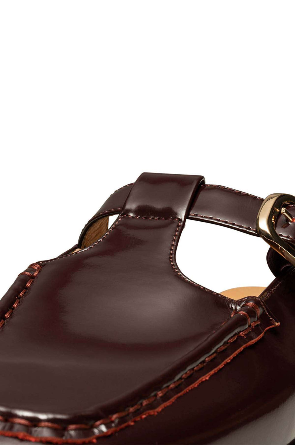 Erika Slide Leather Bordeaux High Shine