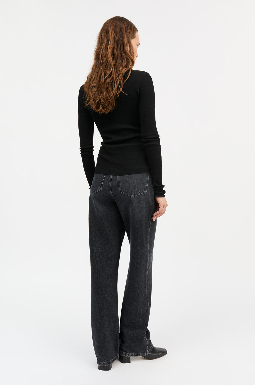 Amy Wide Neck Blouse Black