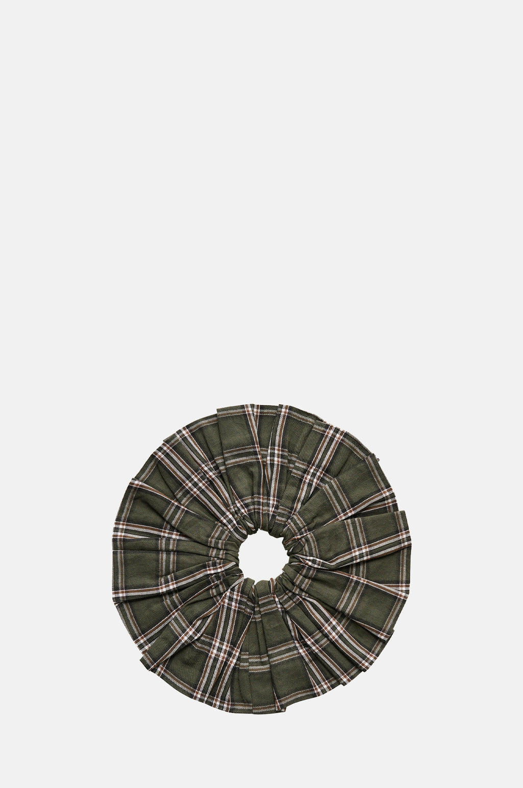 Skall Studio Big Scrunchie Green White Check.