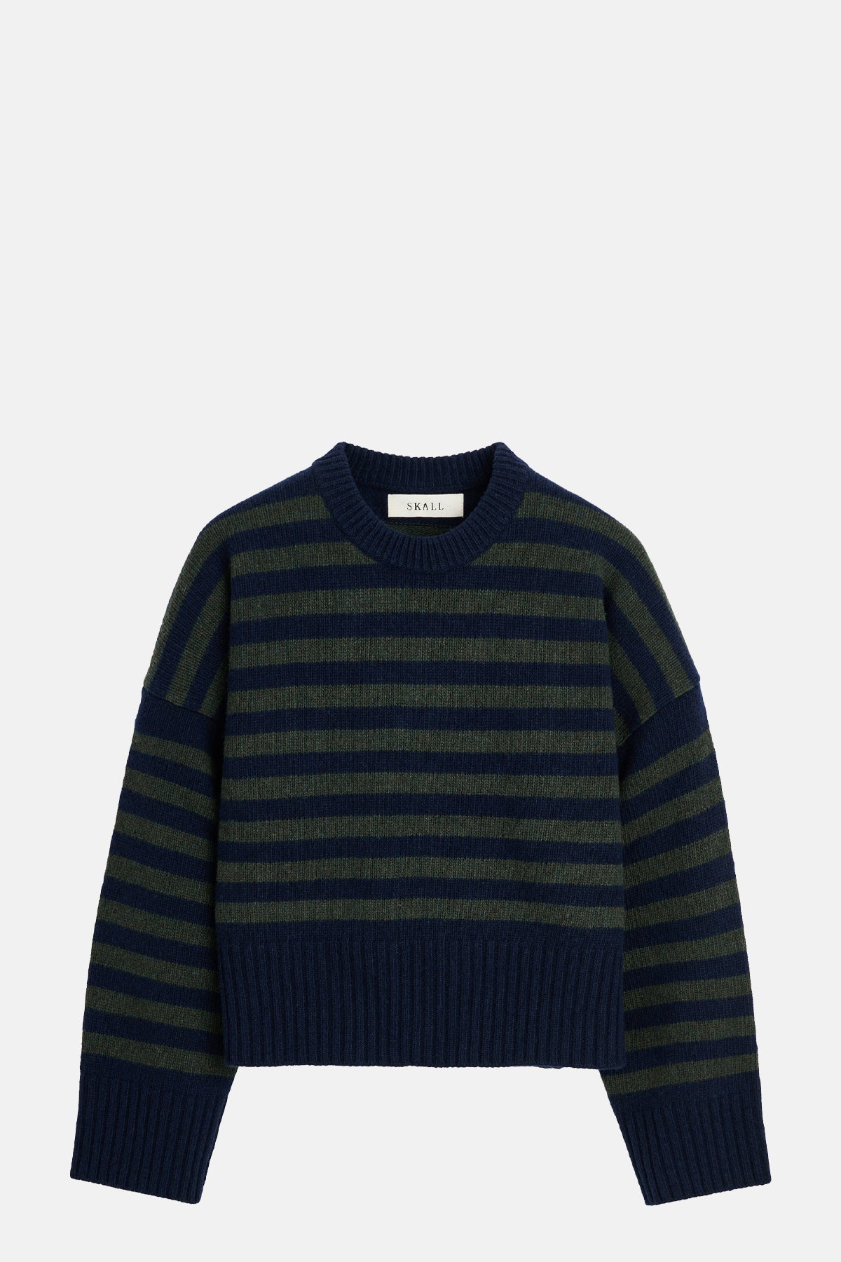 Skall Studio Campa Jumper Navy Dark Green Stripe.