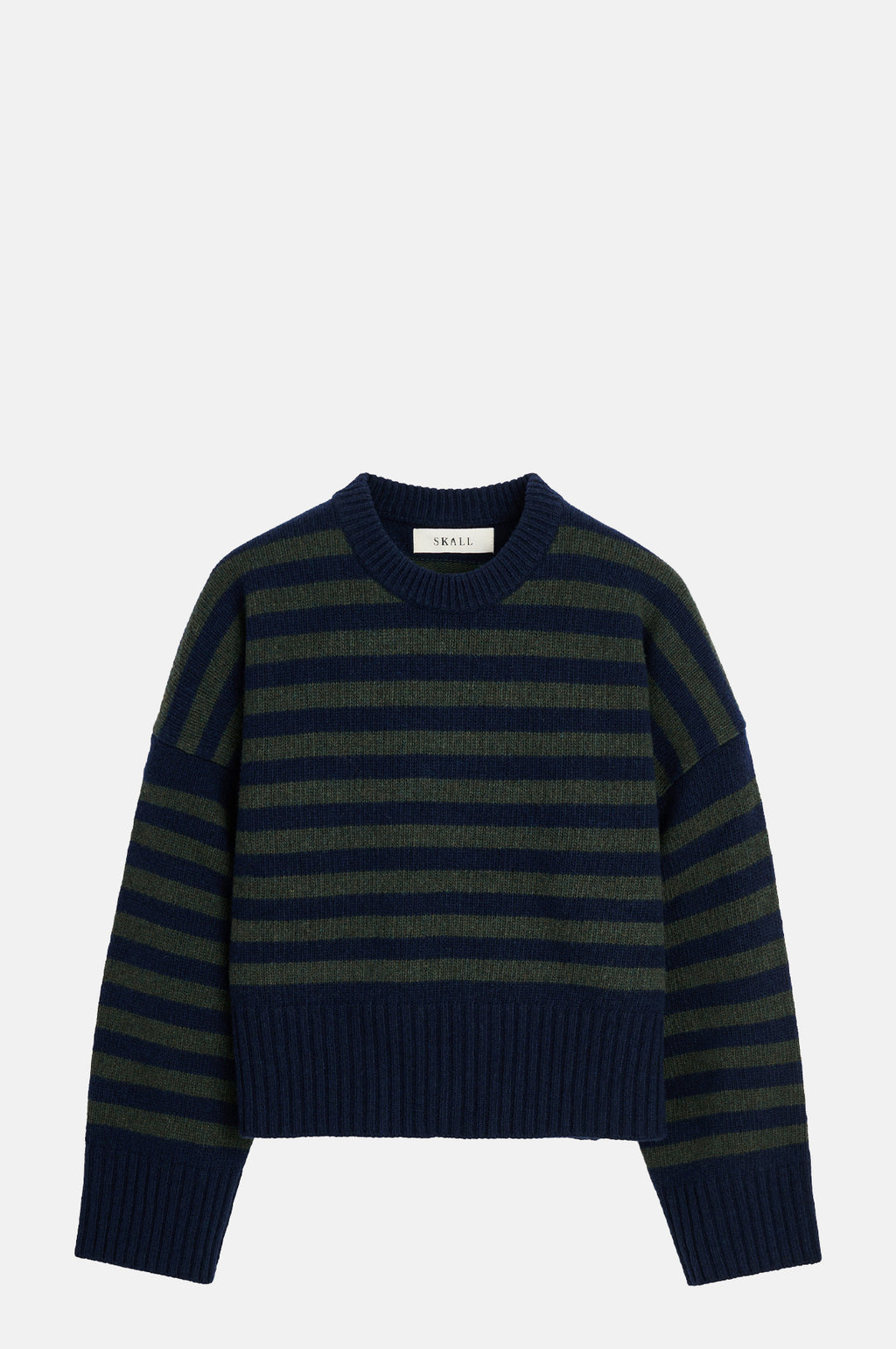 Skall Studio Campa Jumper Navy Dark Green Stripe.