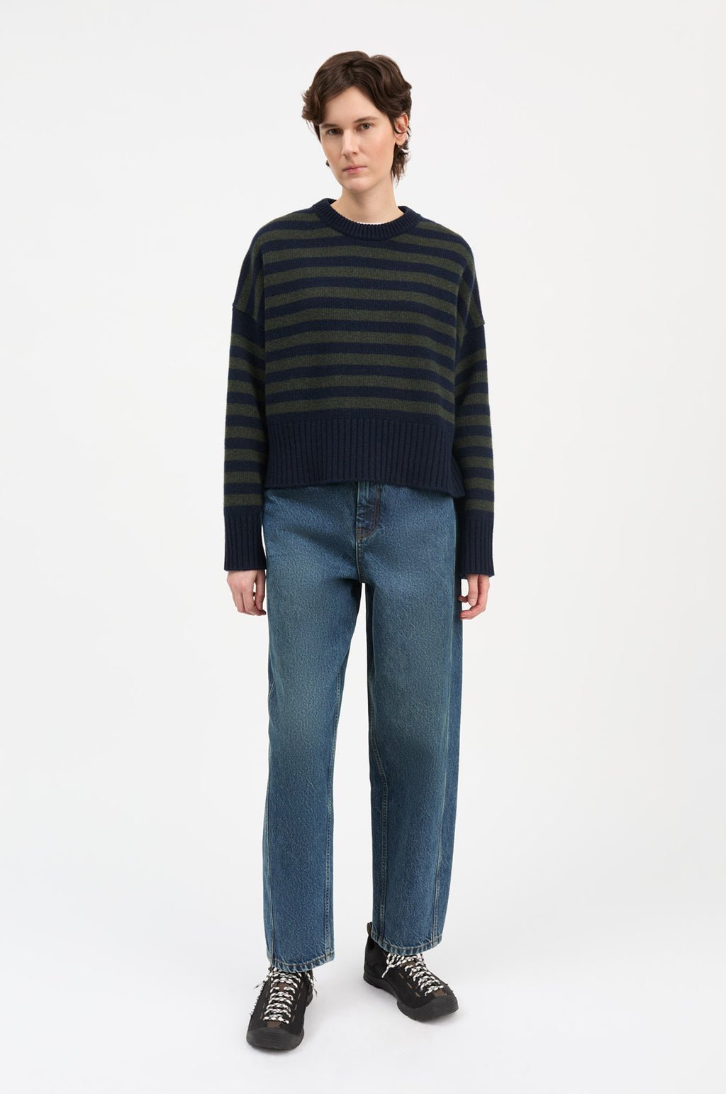 Campa Jumper Navy/Dark Green Stripe