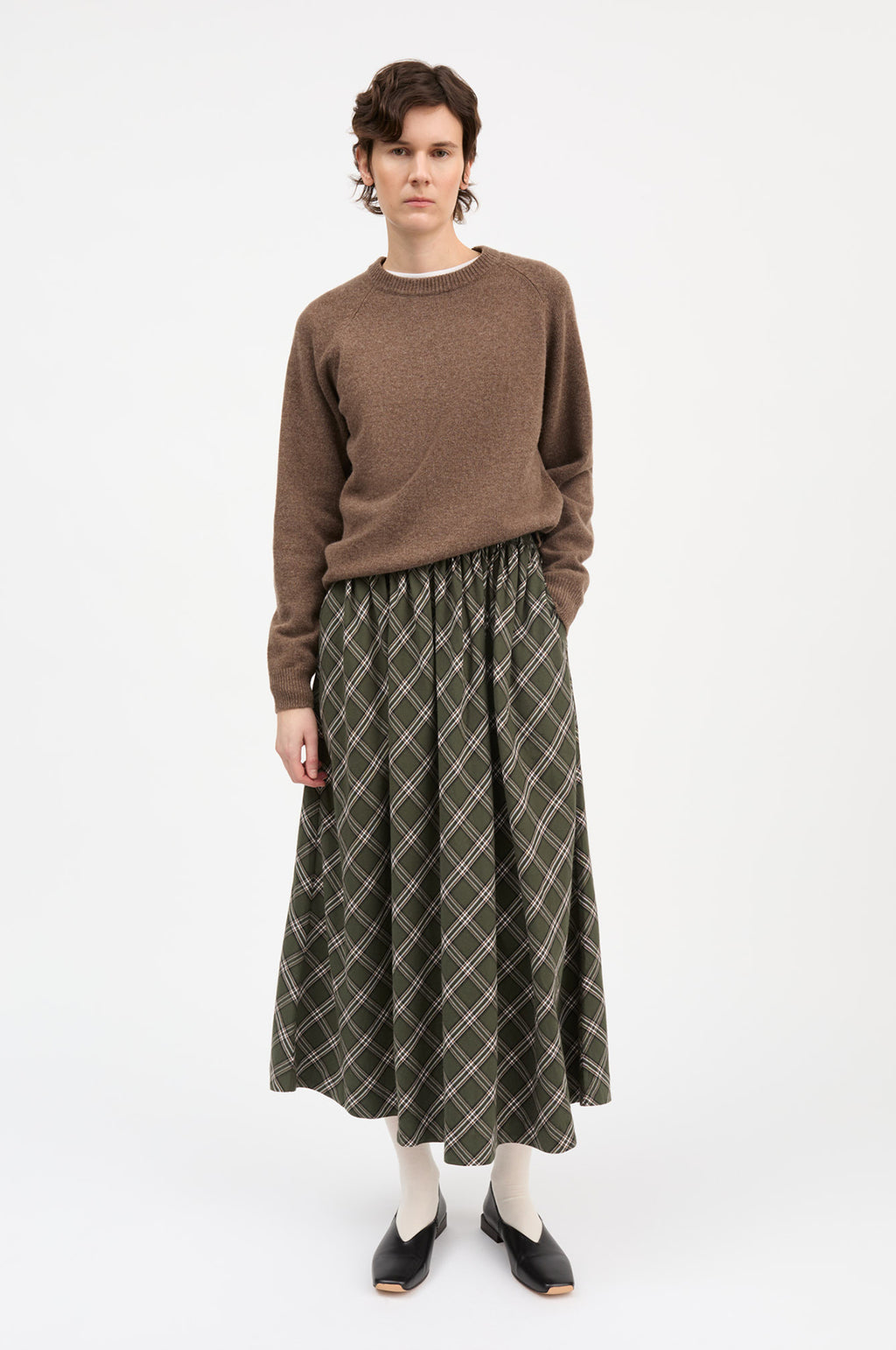 Dagny Skirt Green/White Check