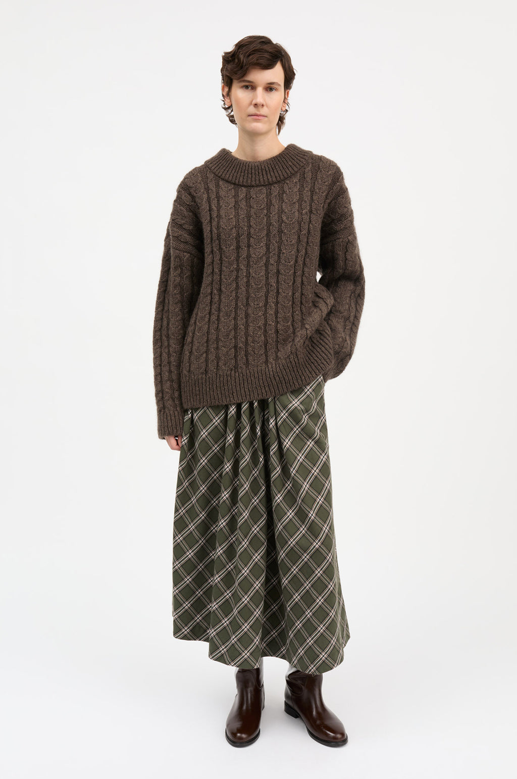 Dagny Skirt Green/White Check