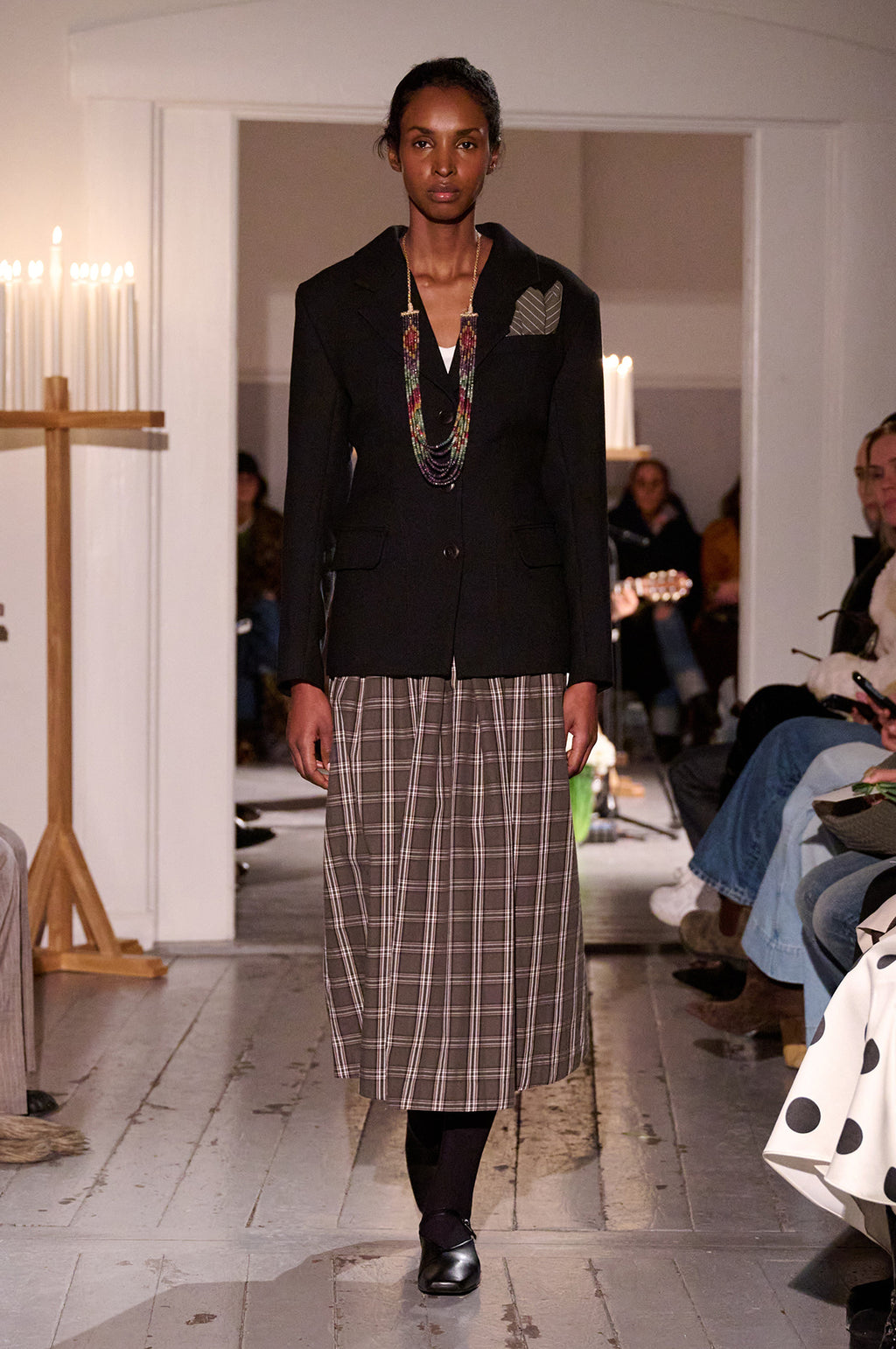 Dagny Skirt Green/White Check