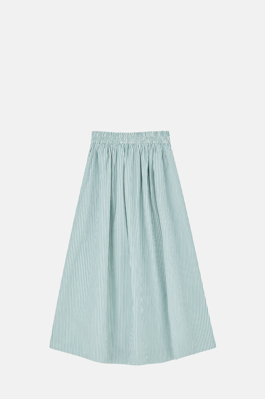 Dagny Skirt White/Aqua Stripe