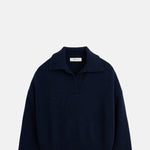 Skall Studio Dean V Neck Jumper Navy.