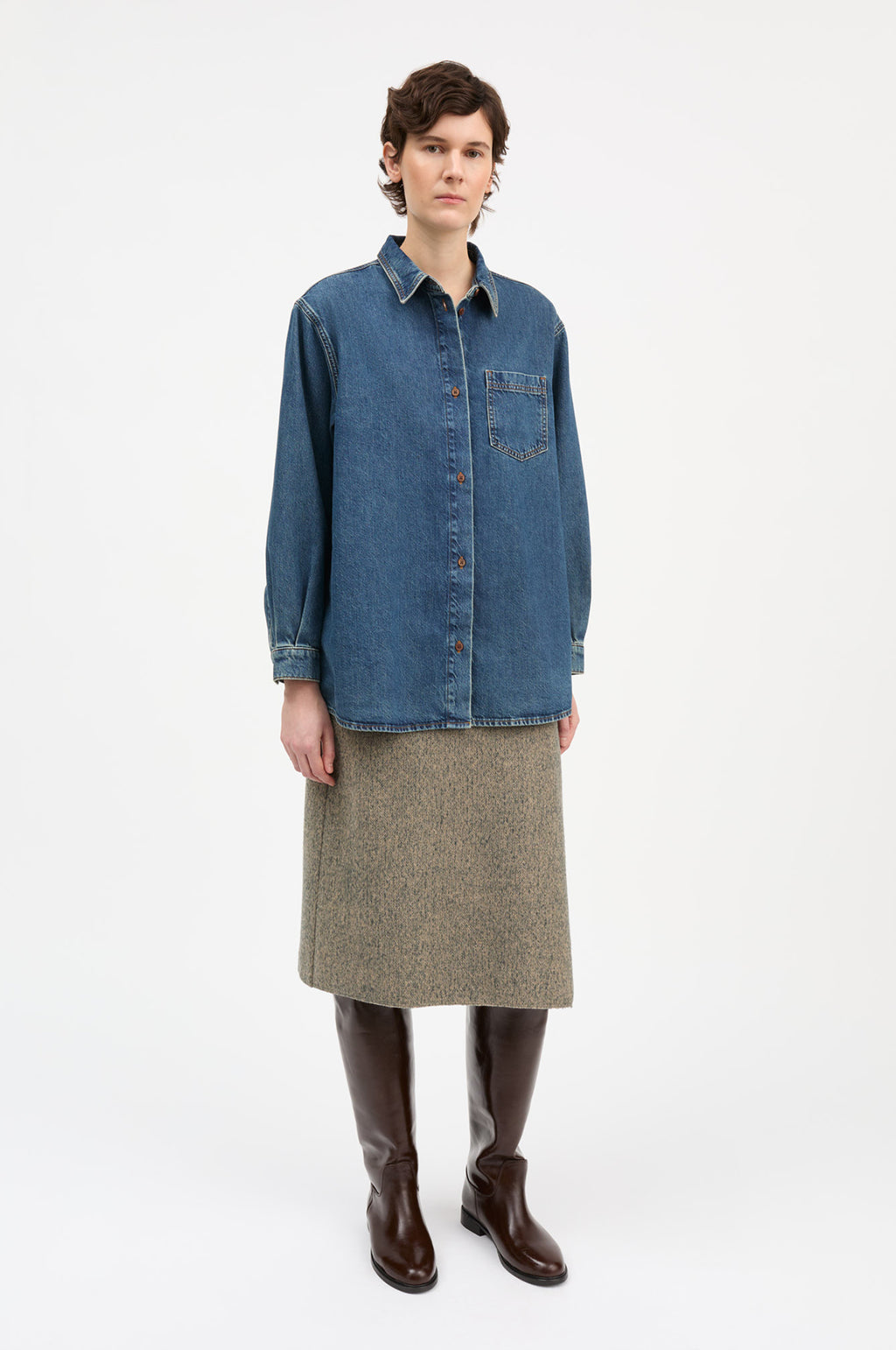 Edgar Shirt Washed Dark Blue