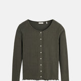 Skall Studio Edie Cardigan Dark Green.
