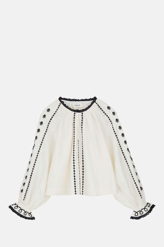 Ella Blouse Silenced White/Black
