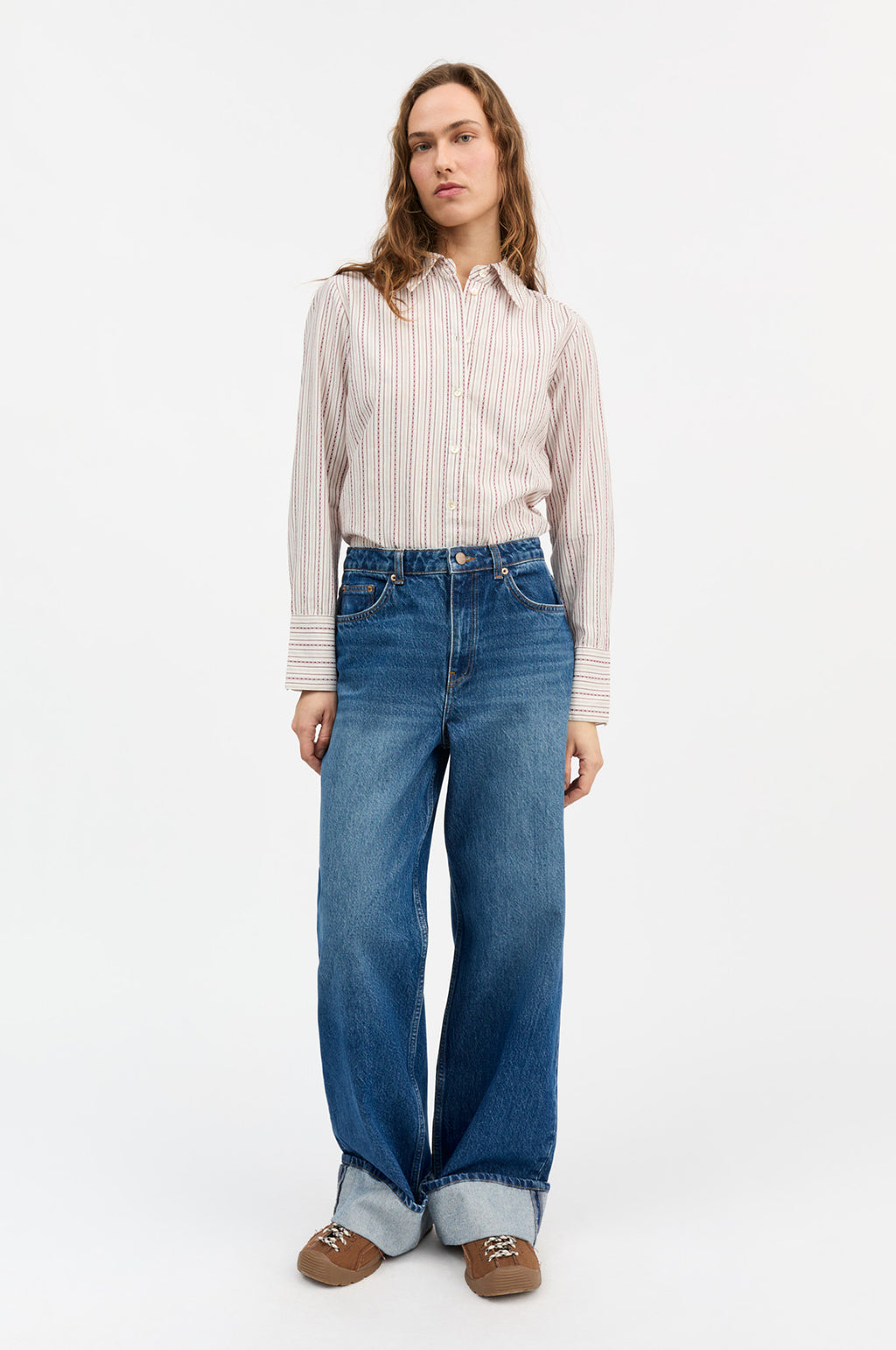 Fauna Shirt Raspberry/Cream Stripe