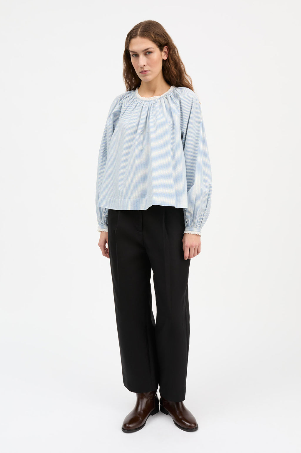 Karlie Blouse Light Blue/White Stripe