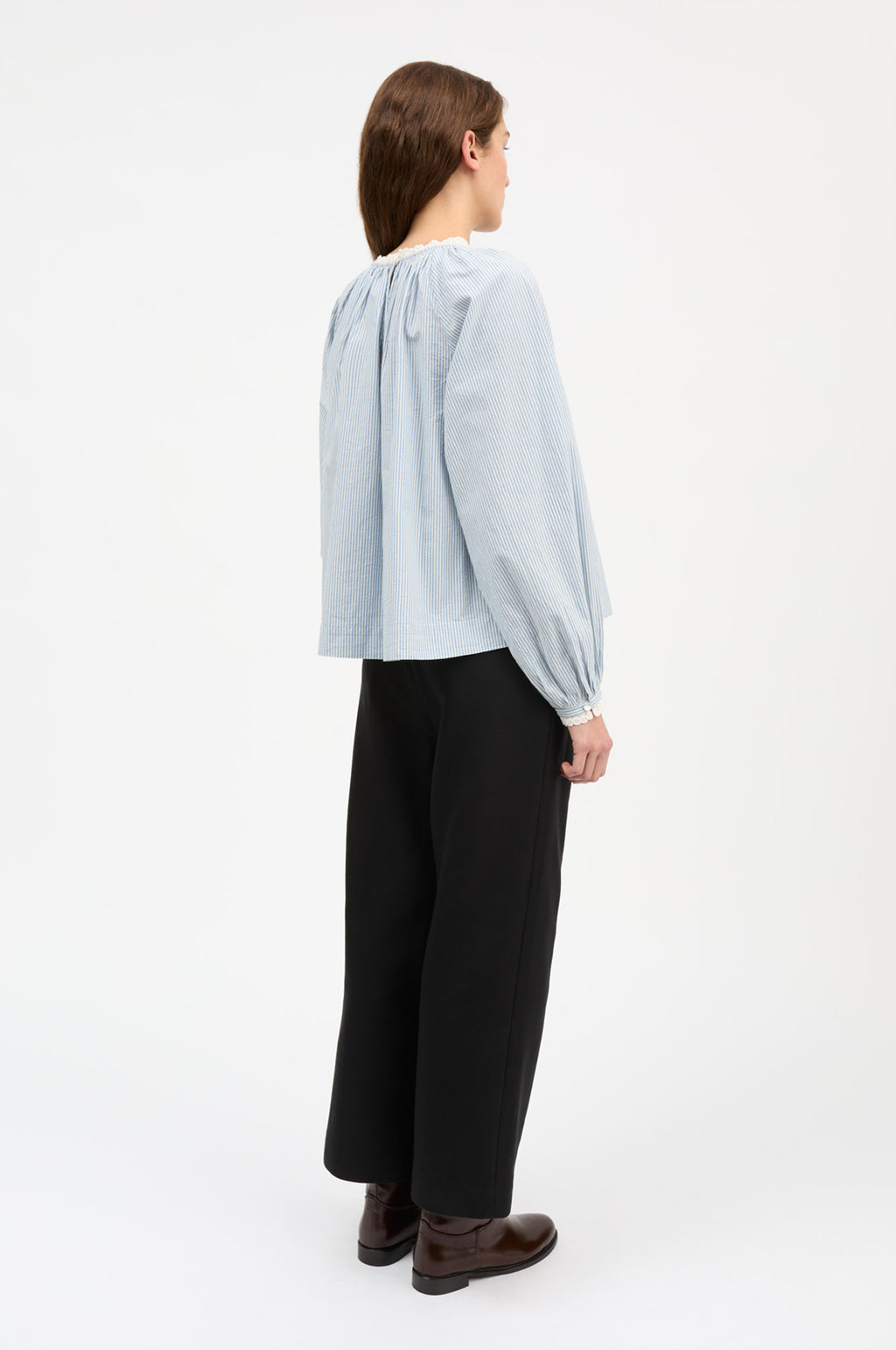 Karlie Blouse Light Blue/White Stripe