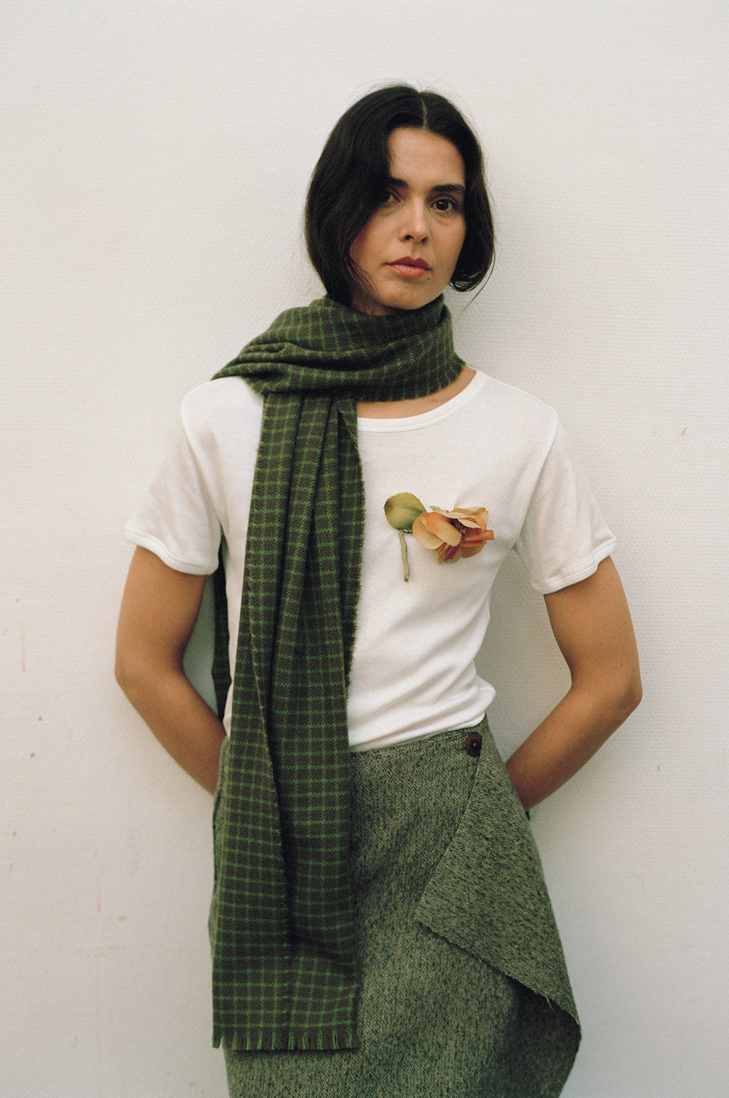 Nadelle Scarf Brown/Green Check