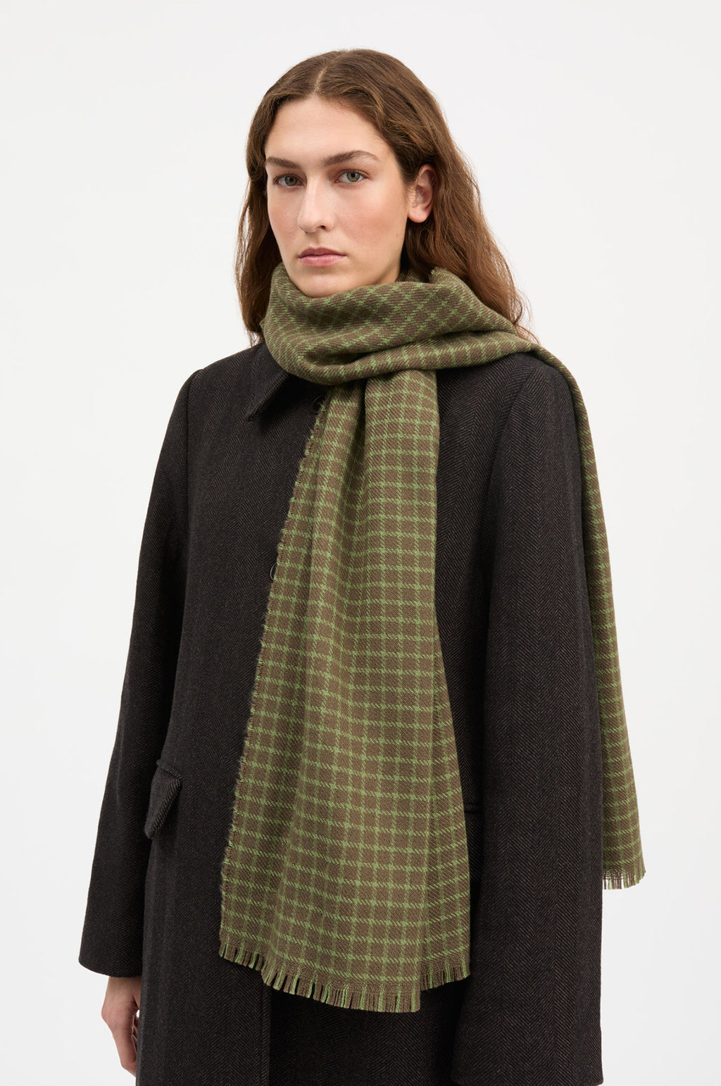 Nadelle Scarf Brown/Green Check