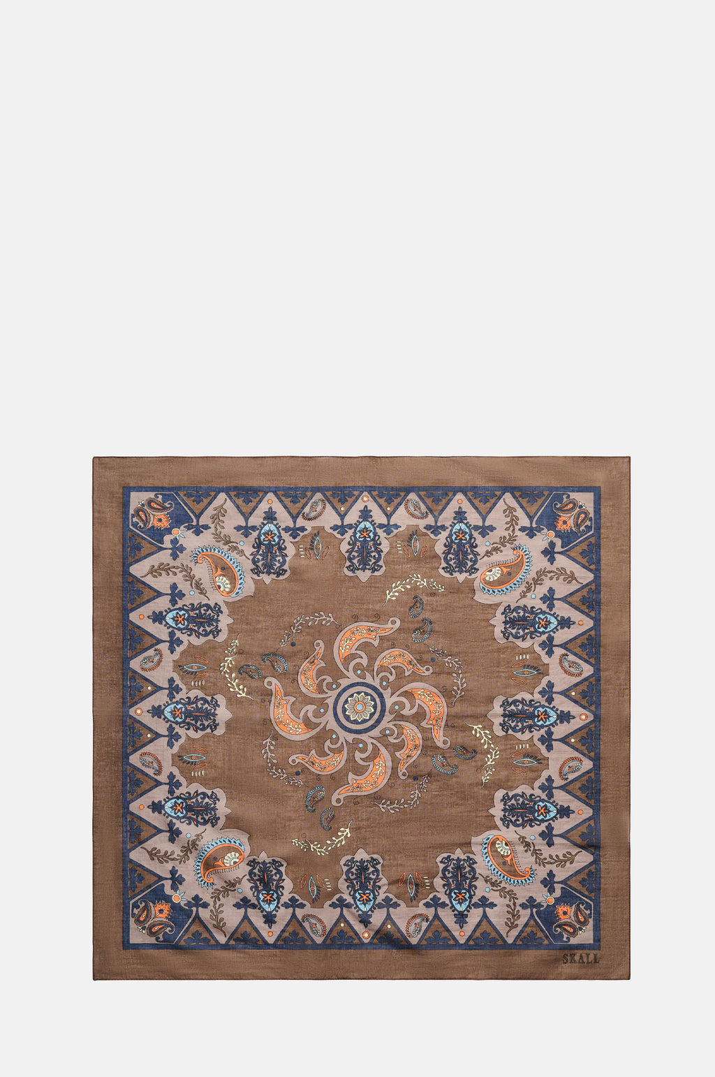 Skall Studio Pippa Scarf Brown Paisley Print.