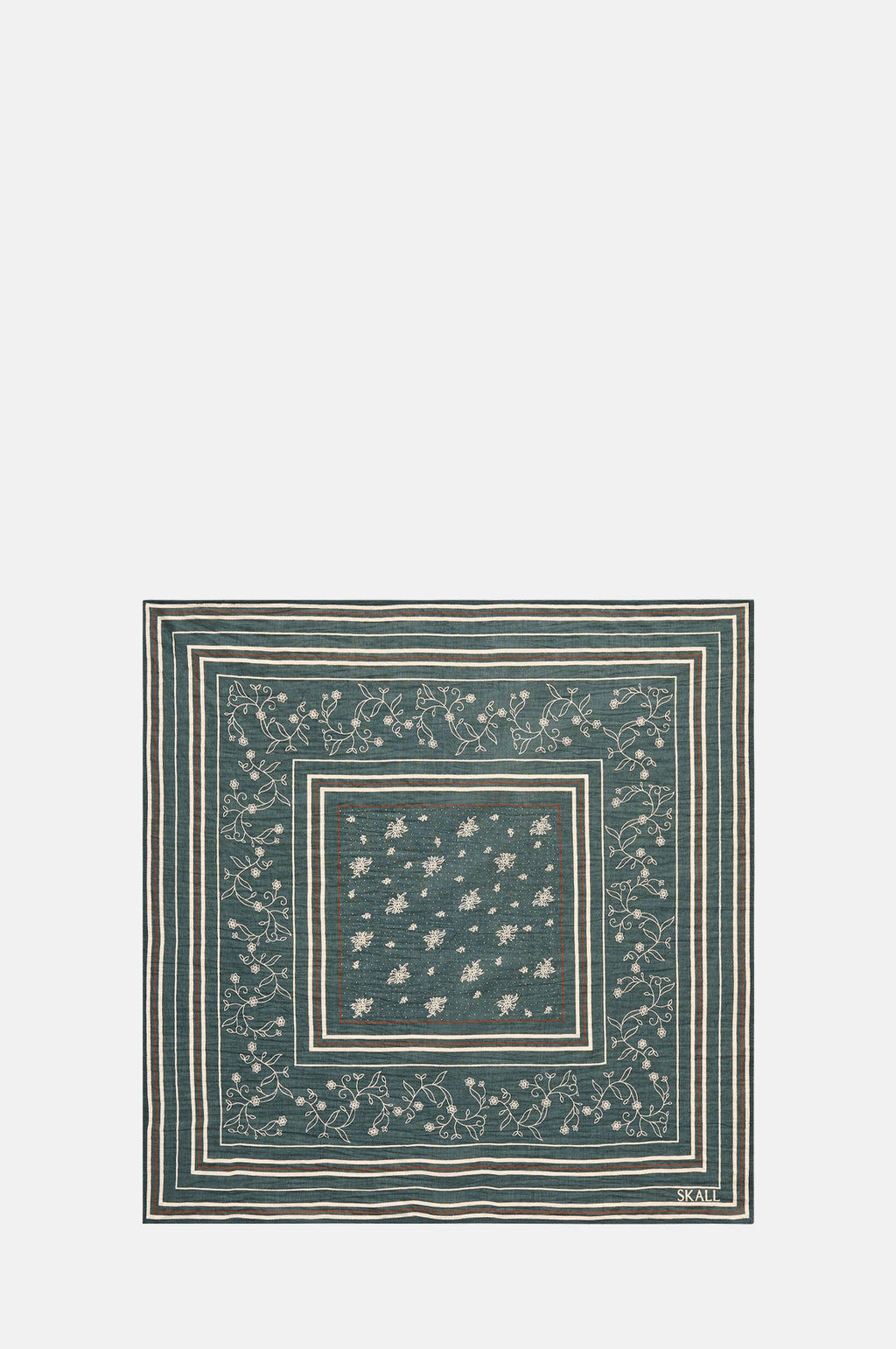 Skall Studio Skall Classic Scarf 55x55 Dark Green Brown.