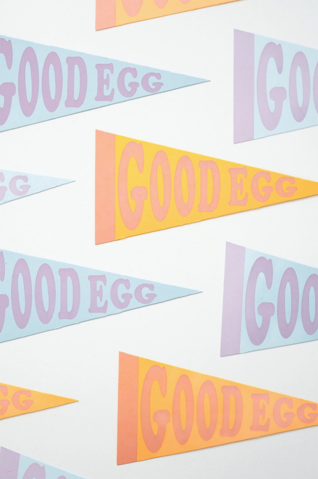 Good Egg Pennant Card Pink & Egg Yolk