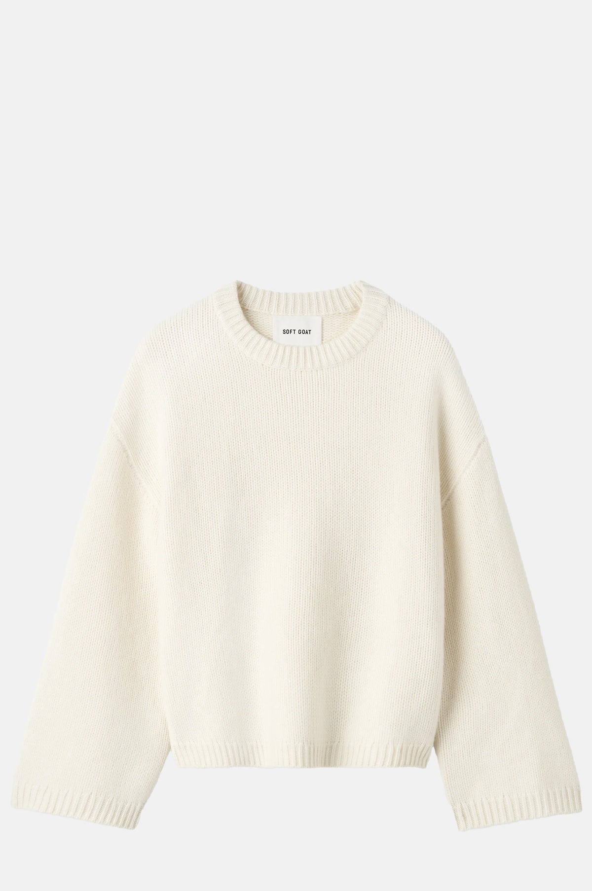 Soft Goat Chunky Crewneck Feather White.