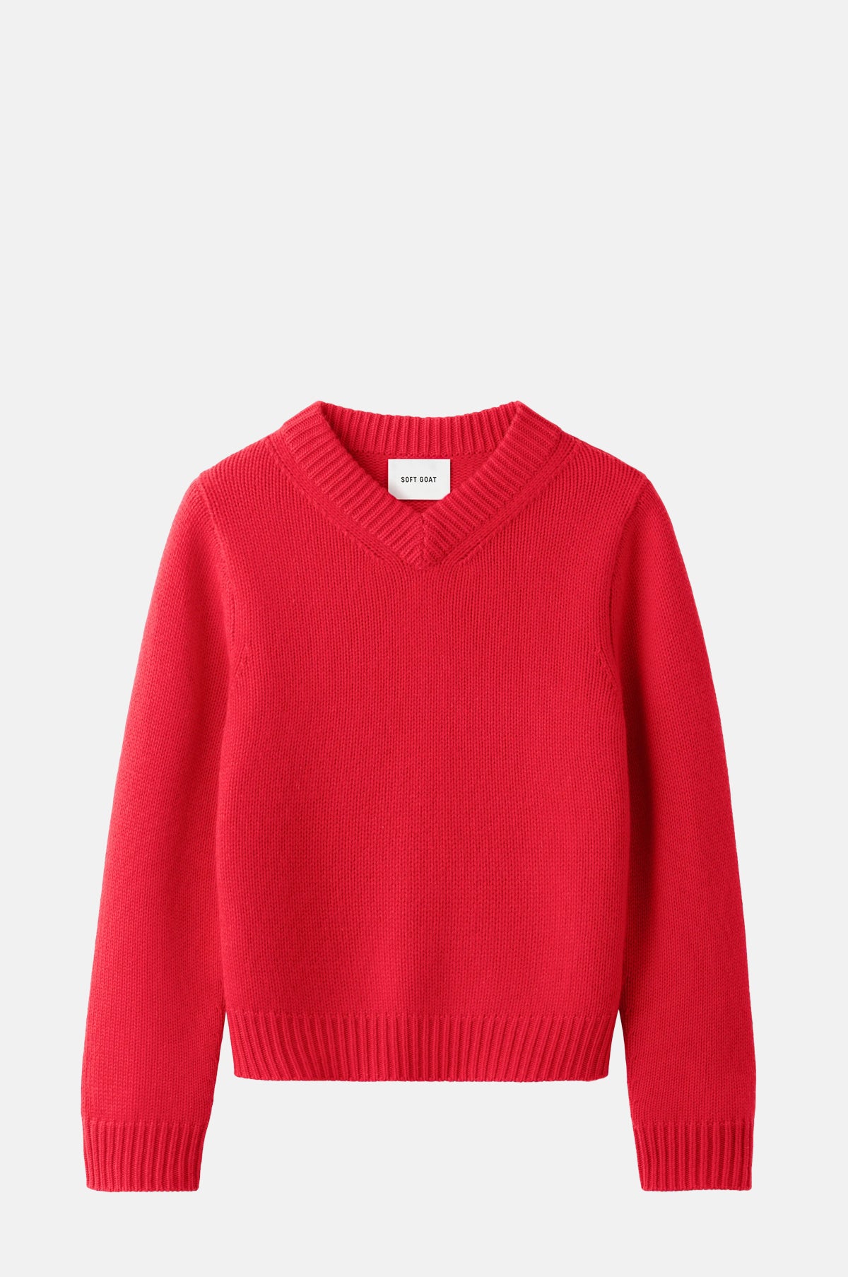 Soft Goat Chunky V Neck Rouge.