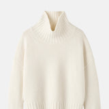 Soft Goat Girlfriend Turtleneck Feather White.