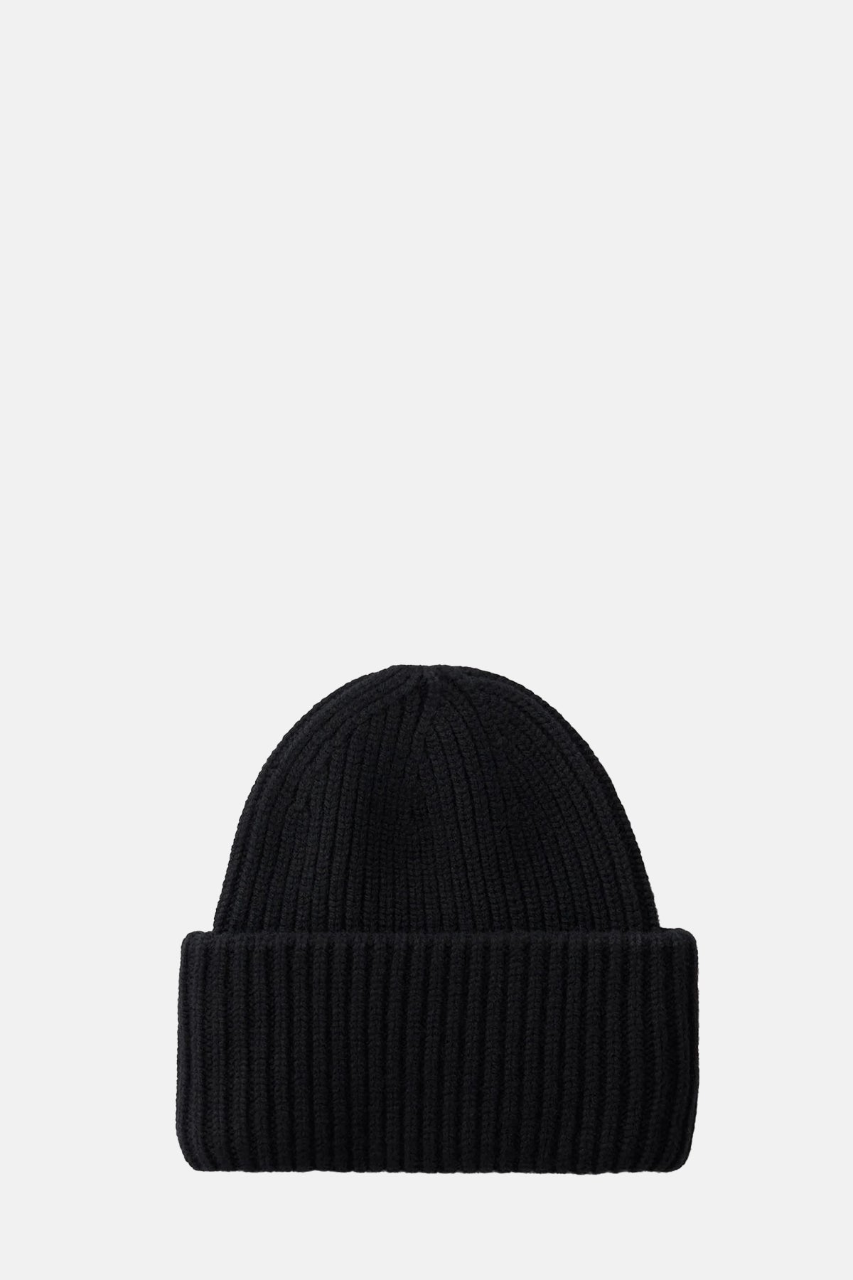 Soft Goat Ribbed Beanie Black.